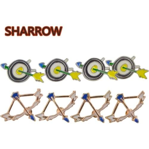 2pcs Archery Pin Badge Brooch Emblem Corsage Archery Enthusiasts Collections Souvenirs Bow and Arrow Accessories