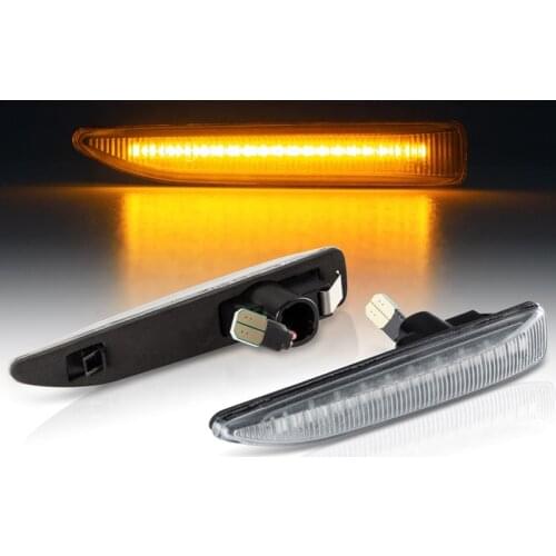 2pcs Car LED Dynamic Flowing Amber Sequential Indicator Side Marker Light Turn Signal Lamp Fits For BMW E65 E66 E67 01-08