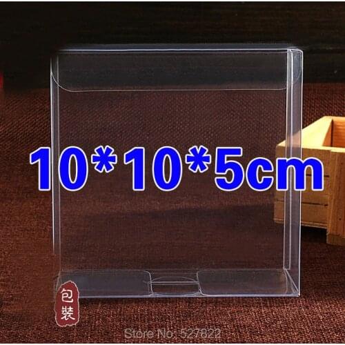 50pcs 10x10x5cm Jewelry Food Packing Holder PVC Box Packing Boxes Wedding Supplies Candy Box Toy Car Dispaly Box Free Shiping
