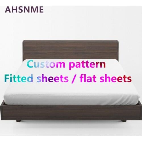 AHSNME Custom Flat sheets 200X230/230x230cm/240X270cm DIY High-definition digital printing pattern