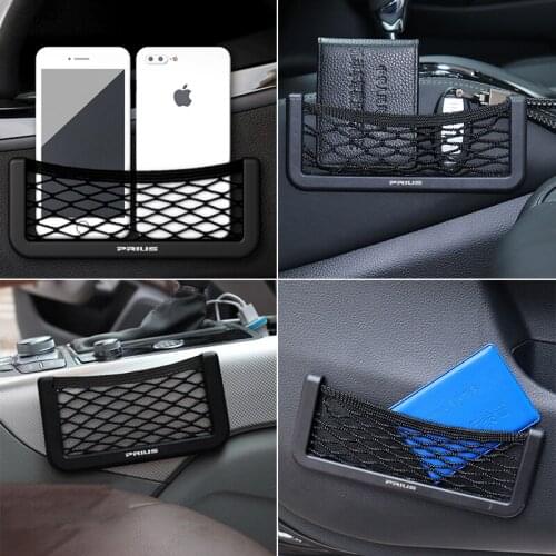 Car Storage Net Bag Phone Holder Pocket Organizer for Toyota Prius Accessories