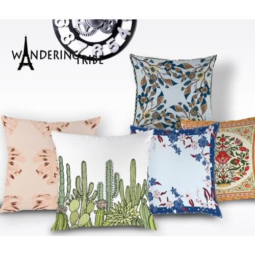 Farmhouse Leaf Decor Cushion Cover Flower Floral Throw Pillow Case Vintage Plant Fashion Decorative Sofa Car Cushions Cases