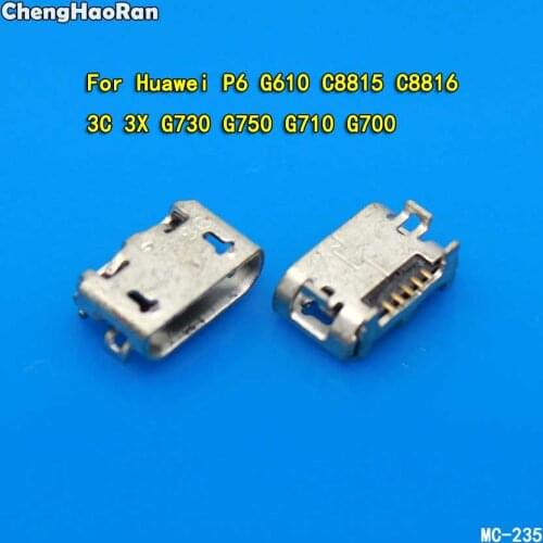 ChengHaoRan 10X Micro USB Jack Connector Socket For Huawei P6 G610 C8815 C8816 3C 3X G730 G750 G710 G700 USB Charging Dock Port