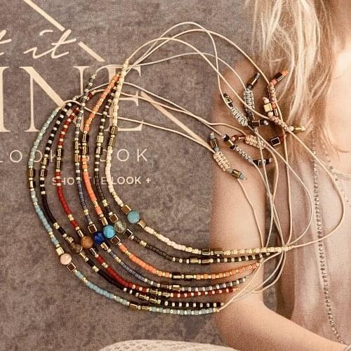 Go2boho Miyuki Handmade Bracelet For Women Natural Stone Beads Bracelet Boho Ethnic Jewelry Friendship Gift HighQuality Pulseras