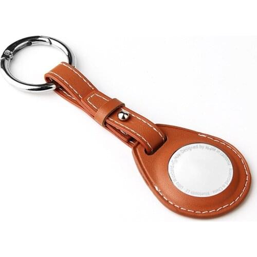 Perfect Style Anti-lost Retro Leather Case Protective Shell Cover Sleeve With Key Chain for Airtag Tracker Accessories