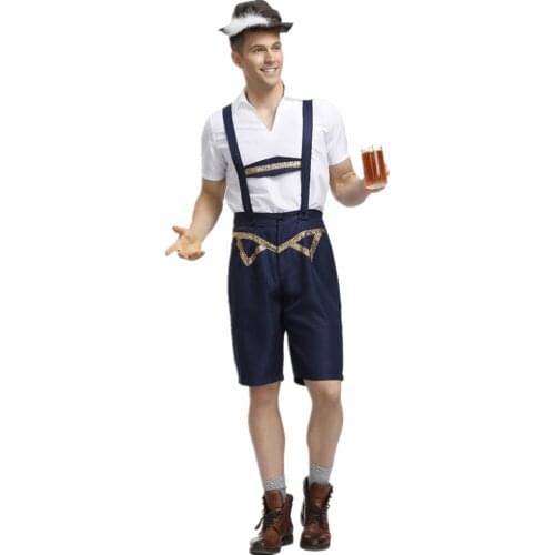 Carnival Adult Male Oktoberfest Costume Lederhosen Bavarian Octoberfest German Beer Mens Party Fancy Costume
