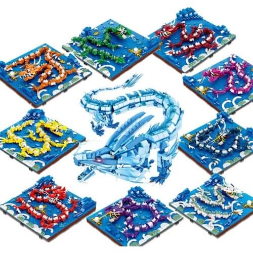 1115+Pcs Traditional Chinese Dragons Building Blocks Ancient East City Dragon Technical Creative Bricks Kids Gift Decoration Toy