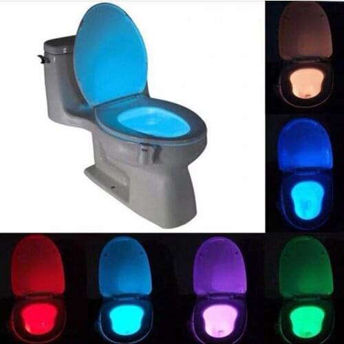 Creative 8 / 16 Color Night Lighting Color Changing LED Multifunctional Toilet Hanging Toilet Cover Inductive Night Light