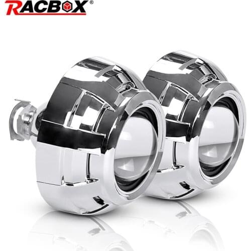 Headlight Lens 2.5 Inch Bi Xenon HID Projector Lenses With Silver Mask Headlights Lens Retrofit H4 H7 Car Headlight Assembly