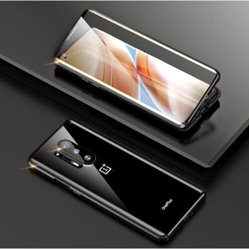 Magnetic Case Camera protection for one plus 8 pro case Cover Metal Glass чехол 360 Full Protect oneplus 8 1+8 pro case Fundas