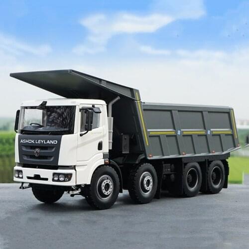 1/24 Metal Alloy Die-casting Simulation Car Model India Ashok Leyland Captain Dump Truck Adult Collection Childrens Toy Gift