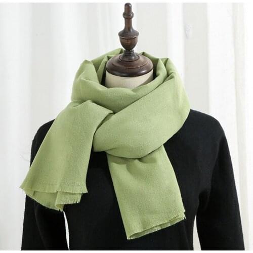 250g Thick Solid Color Annual Red Scarf Women Winter and New Year Cashmere Fringed Shawl Warm Scarf