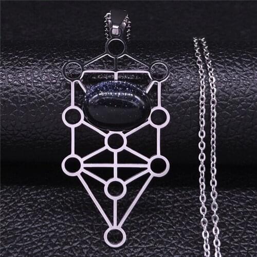 2021 Yoga Seven Chakra Natural Stones Stainless Steel Necklace Silver Color Chain Necklace Men/Women Jewelry collier femme NXS05