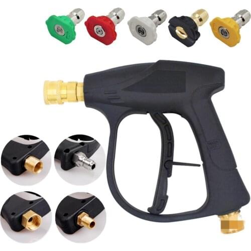 High Pressure Car Wash Gun With 5pcs G1/4 Nozzles Angle Adjustable Jet Washer Clear Tool