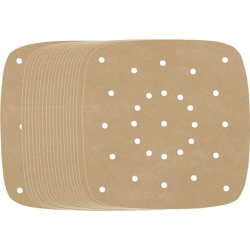 Air Fryer Pads, 200 Sheets, 7.5 Inch Unbleached Square Air Fryer Pads / Steamer Paper / Silicone Paper