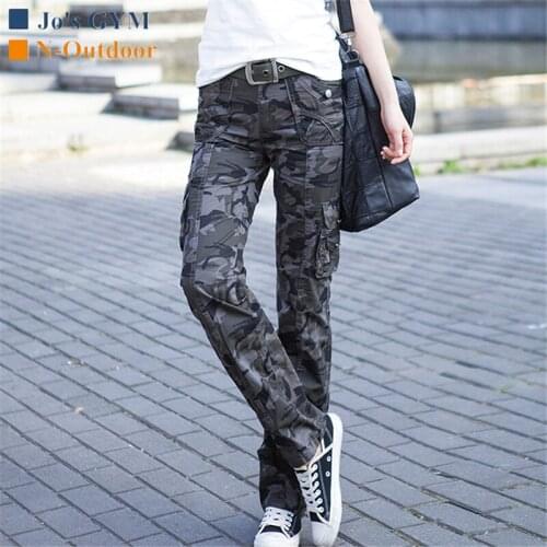 Hot Fashion Army Fan Pants Women Camping Hiking Outdoor Cargo Pants Military Plus Size Camouflage Multi-pocket Tactical Trousers