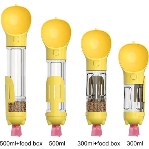 Portable Pet Cat Dog Water Bottle Feeder Container Drinking Bowl Dispenser With Poop Shovel Plastic Bags Leak Proof Lock Sale