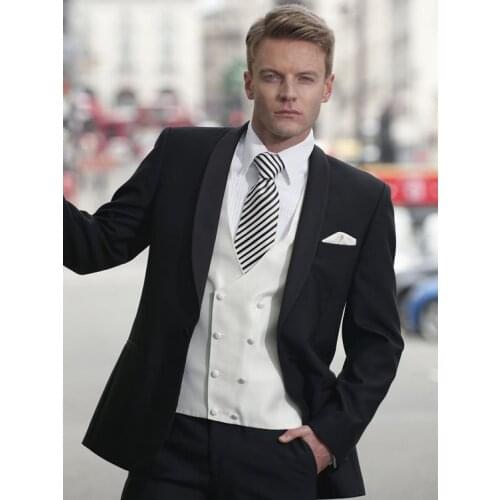 Latest Coat Pant Designs italian Black White Men Suit Slim Fit 3 Piece Tuxedo Groom Suits Custom Fashion Prom Blazer Masculino C