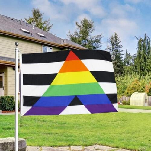 3x5ft Gay Straight Ally Flag LGBT Straight Alliance Rainbow Flag Progress Pride Rainbow Banner for Gay parade Supplies HomeDecor