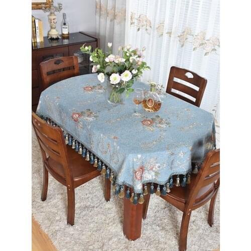Luxury Upscale Long Oval Tablecloth for Living Room Semicircle Foldable Table clothes Home tapete christmas table cloth 2021