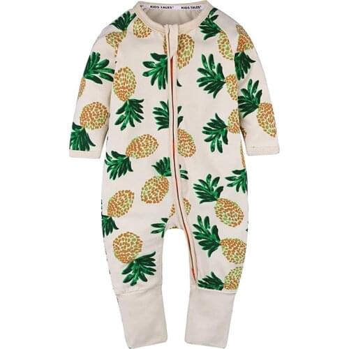 Spring Autumn Cotton Newborn Crawling Suit Baby Cute Cartoon Pattern Long-sleeved Jumpsuit Baby Boy and Baby Girl For 3M-3Years