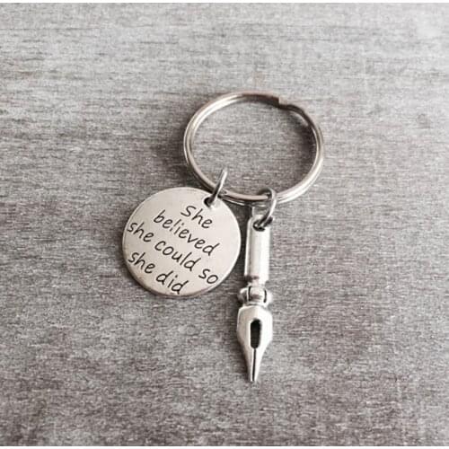 She Believed She Could, So She Made A Pen Keychain Creative Fashion Keychain Friend Holiday Gift
