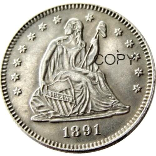 USA 1891 1891-O 1891-S Seated Liberty Quarter Dollars Different Mint Silver Plated 25 Cents Copy Coin