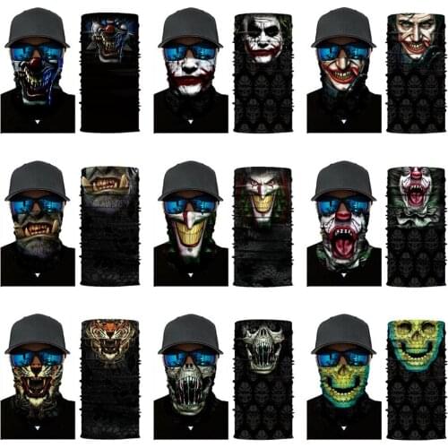 Stylish Skull Cycling Scarf Windproof Bandana Scarf Outdoor Hiking Motorcycle Riding Face Cover Neck Head Protector Scarf