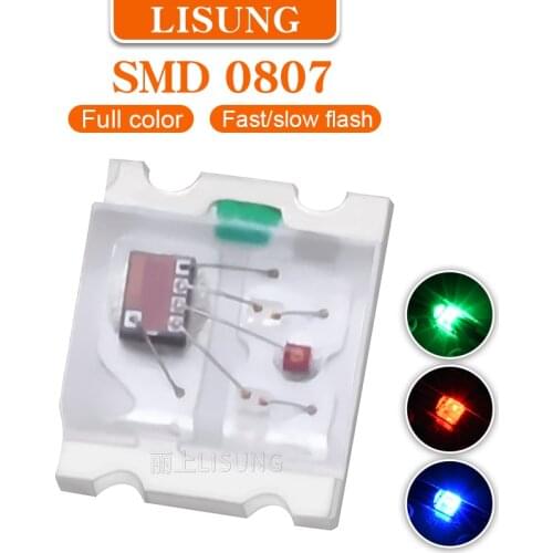 1000pcs/bag 0805 Smd RGB 0807 colorful Multicolor Flicker Light Emitting Diode LED Lamps Blinking Slow fast Flashing wirh ic