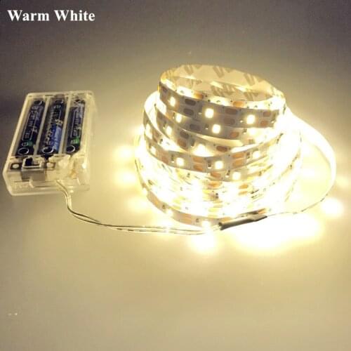Modern 3AA Battery powered LED Strip 50CM 1M 2M 3M 4M 5M LED Creativity study non-Waterproof 3528 60LEDs/M Tape with Battery Box