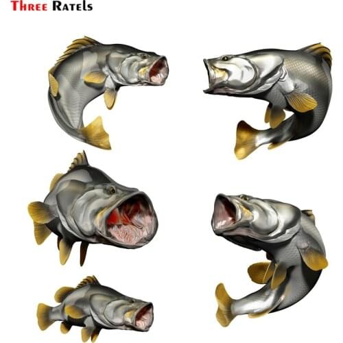Three Ratels FTC-911 Barramundi Fish Fishing Car Stickers Auto Decals 3D Styling Motorcycle Decal Accessories