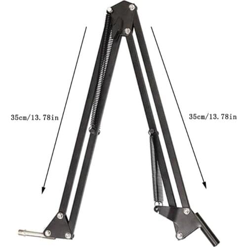 Extendable Recording Microphone Holder Suspension Boom Scissor Arm Stand Holder with Microphone Clip Table Mounting Clamp P82A
