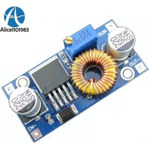 XL4015 DC-DC BUCK Step Down Adjustable Power Supply LED Lithium Charger Module Board 5A Max DC 5V-30V To 0.8V-24V 300KHz DIY KIT