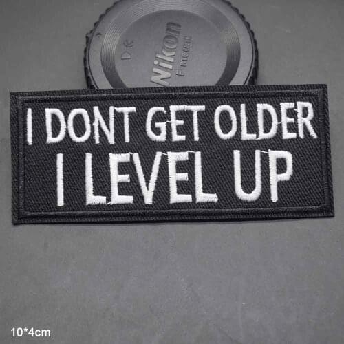Letters Words Funny Sayings Keep Staring Level Up Iron on Embroidered Cloth Clothes Patch For Clothing Girls Boys