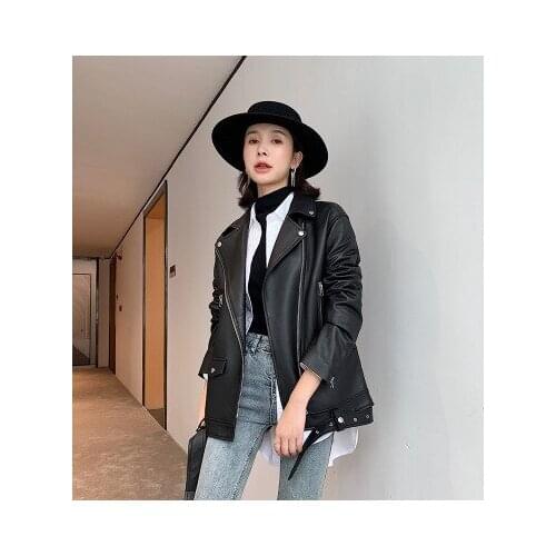2020 Women Spring Genuine Real Sheep Leather Jacket R15