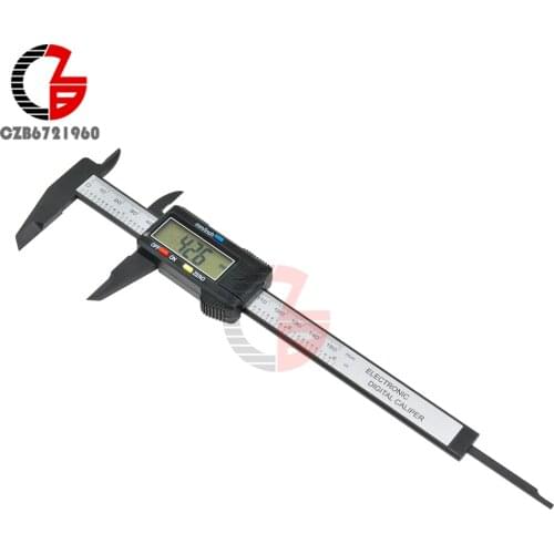 150mm 6 inch LCD Digital Electronic Carbon Fiber Vernier Caliper Gauge Micrometer