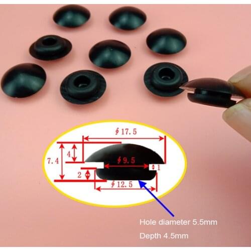 2/5/10PCS 9.5mm Arc Silicone Rubber Sealing Plug Snap-On Hole Plugs Black/White Blanking End Caps Pipe Tube Inserts Seal Stopper