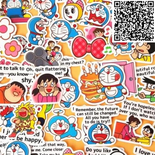 40pcs Cartoon Robot Cat Waterproof Cap Creative Sticker For Album decoration Luggage Phone Styling Home Toy cartoon Stickers