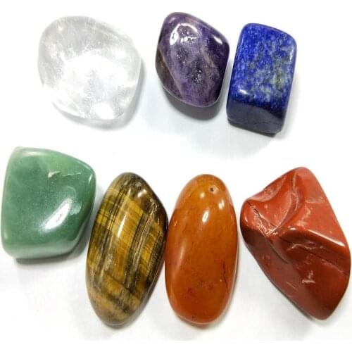 7Pcs Multicolor Natural Stone Prayer Faith Meditation Inspirational Collection for Jewelry Making Bracelet Pendant DIY