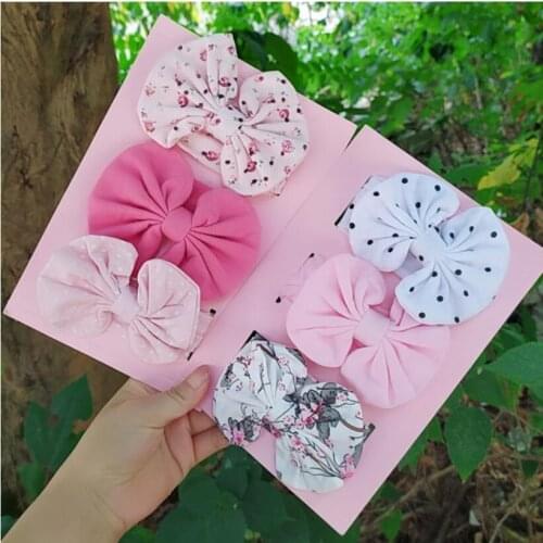 Baby Girls Headband Set Top Knotted Girls Bow Knot Headband Floral Kids Baby Knotted Bows Cotton Headbands sets Headwear