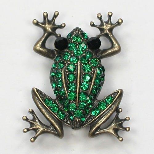 Antique Bronze Rhinestone Frog Pin brooches Party Jewelry gift C179 K4