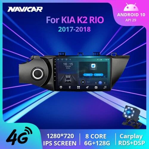 2Din Android10.0 Car Radio For KIA K2 RIO 2017-2018 GPS Navigation Stereo Receiver Auto Radio DSP Car Video Bluetooth Player IGO