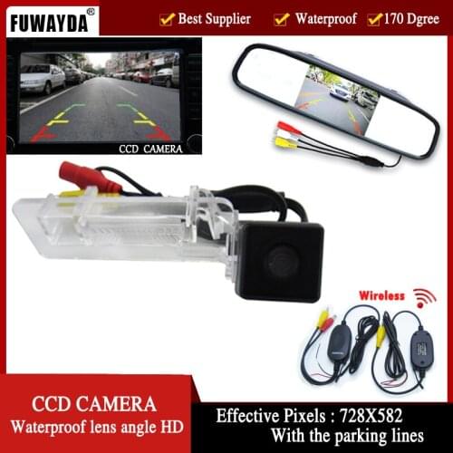 FUWAYDA Wireless HD parking CCD chip Car RearView Camera for Mercedes-Benz SMART R300 R350 with 4.3Inch Rear view Mirror Monitor