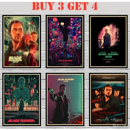 37 Designs Blade Runner Kraft paper Poster Alternative Abstract Art Painting Funny Wall Sticker 1 42X30cm