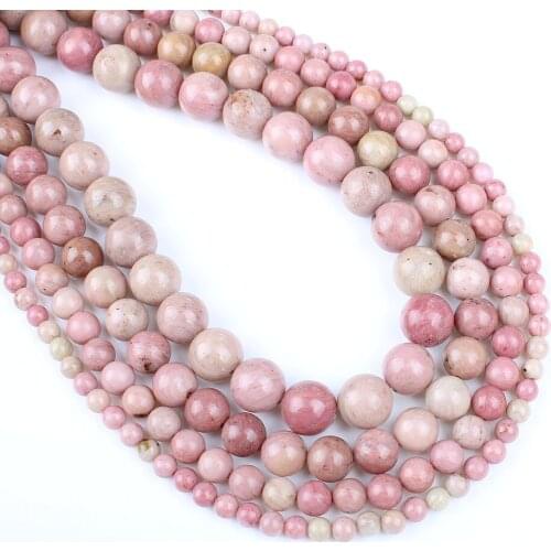 Fashion Natural Red wood Grain Loose Beads Strand Semi-precious Stone Jewelry Beads For Making Necklace Bracelet Size 4 6 8 10mm