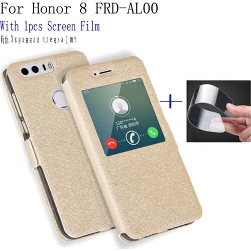 For Huawei Honor 8 case phone cover smart View Window PU Leather shell For Huawei Honor8 Flip case FRD-AL00 back cover case