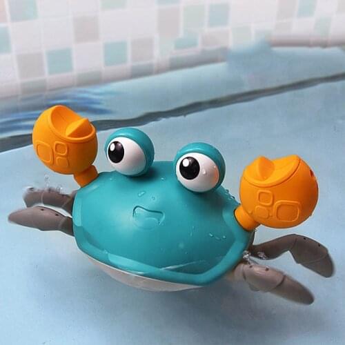 Baby Bath Cartoon Crab Clockwork Brake Animal Bathroom Play Water Cute Bathtub Children Toys Pulling Line Walk Summer Beach