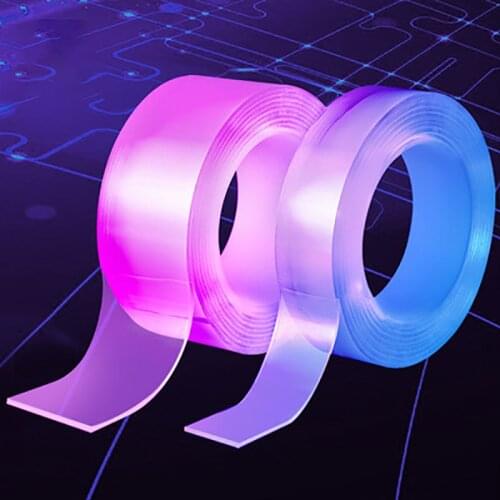 Double Sided Tapes Nano Tracsless Tape Transparent Reusable Waterproof Bathroom Cleanable Home Decoration Adhesive Tape