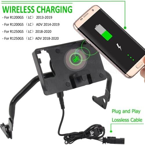 Motorcycle Wireless Charging GPS Mobile Phone Holder Stand Navigation Bracket For BMW R1200GS R1250GS LC Adventure R 1250 GS ADV