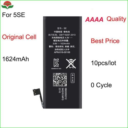 ISUN 10pcs/lot AAAA OEM Original Battery For iPhone 5SE 1624mAh Li-ion Internal Replacement